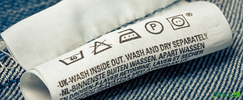 KDC - Close-up of a jeans care label